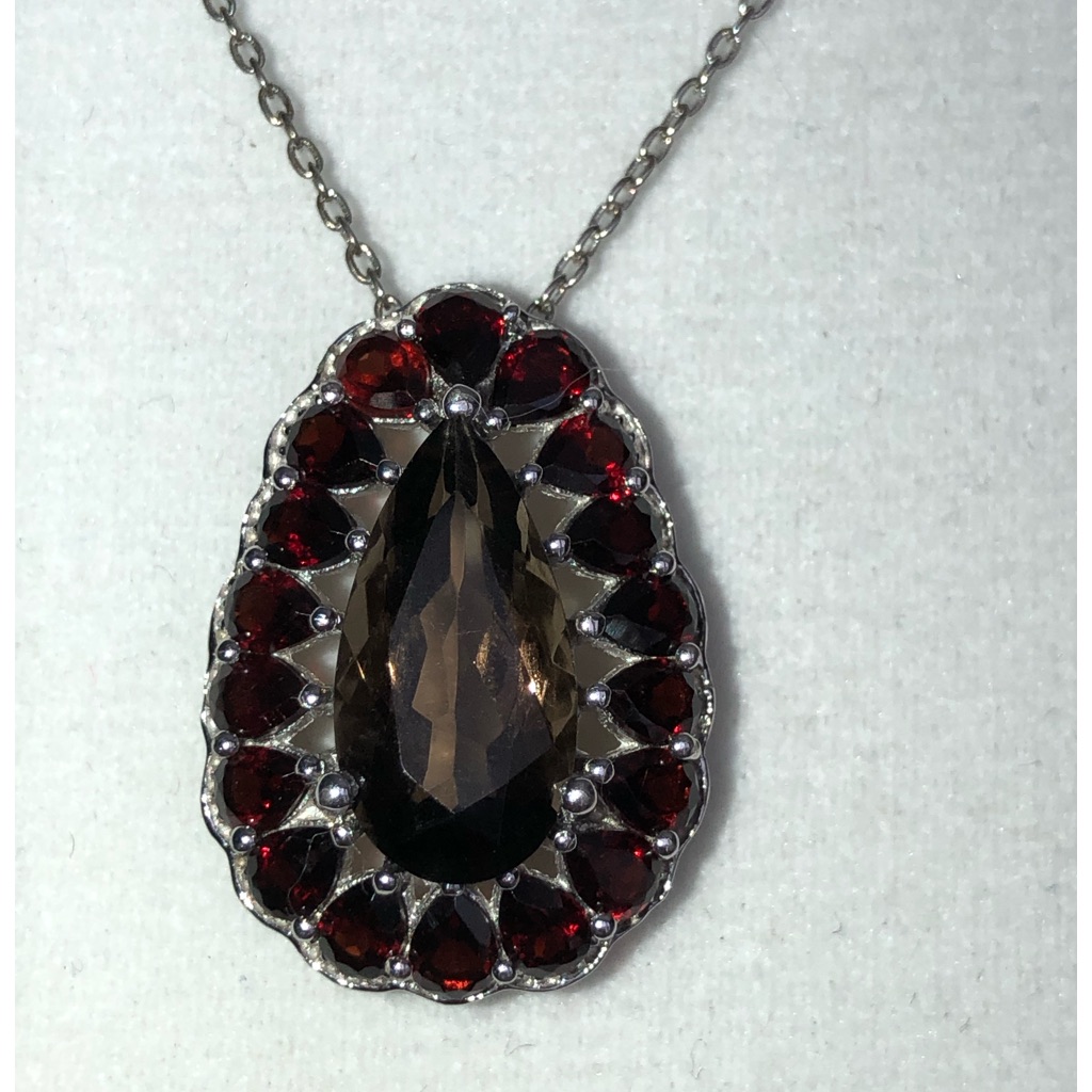 Brazilian Smoky Topaz Vermelho Garnet Gemstones 1420 Cts Necklace 136$